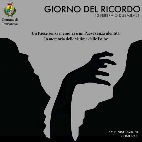 Oggi 10 Febbraio "Giorno del Ricordo"  in memoria del massacro delle Foibe e l'esodo Giuliano Dalmata. 