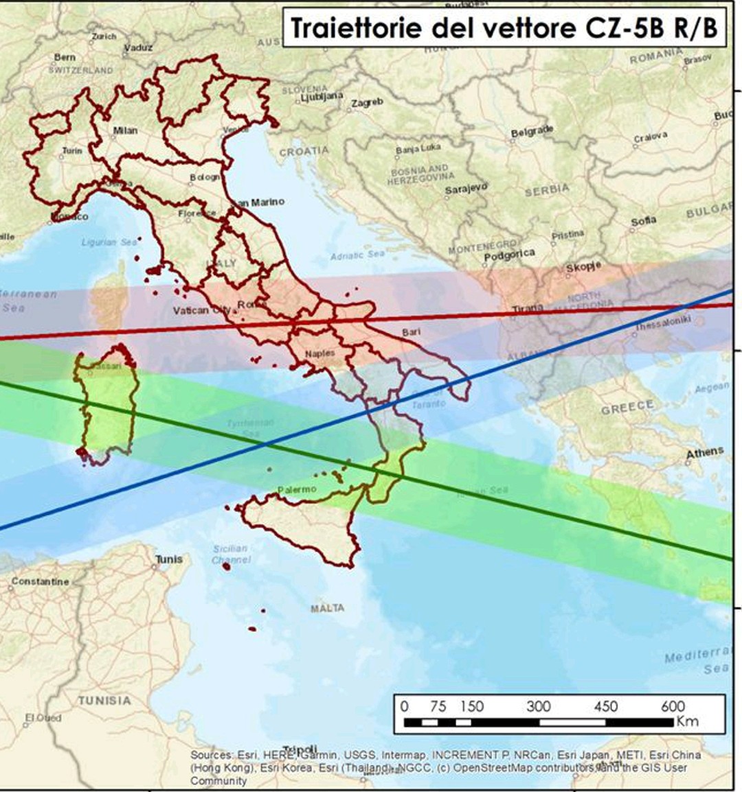 Rientro incontrollato vettore aerospaziale cinese