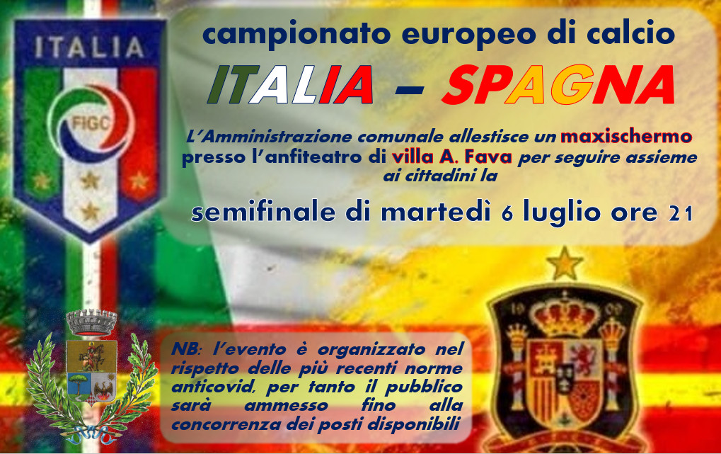 Campionati Europei 2020 - Maxischermo a Villa Fava