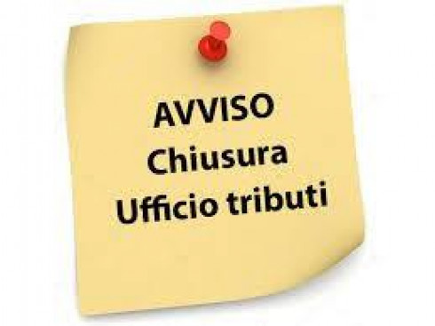 Avviso chiusura al pubblico Ufficio tributi 14-10-2021