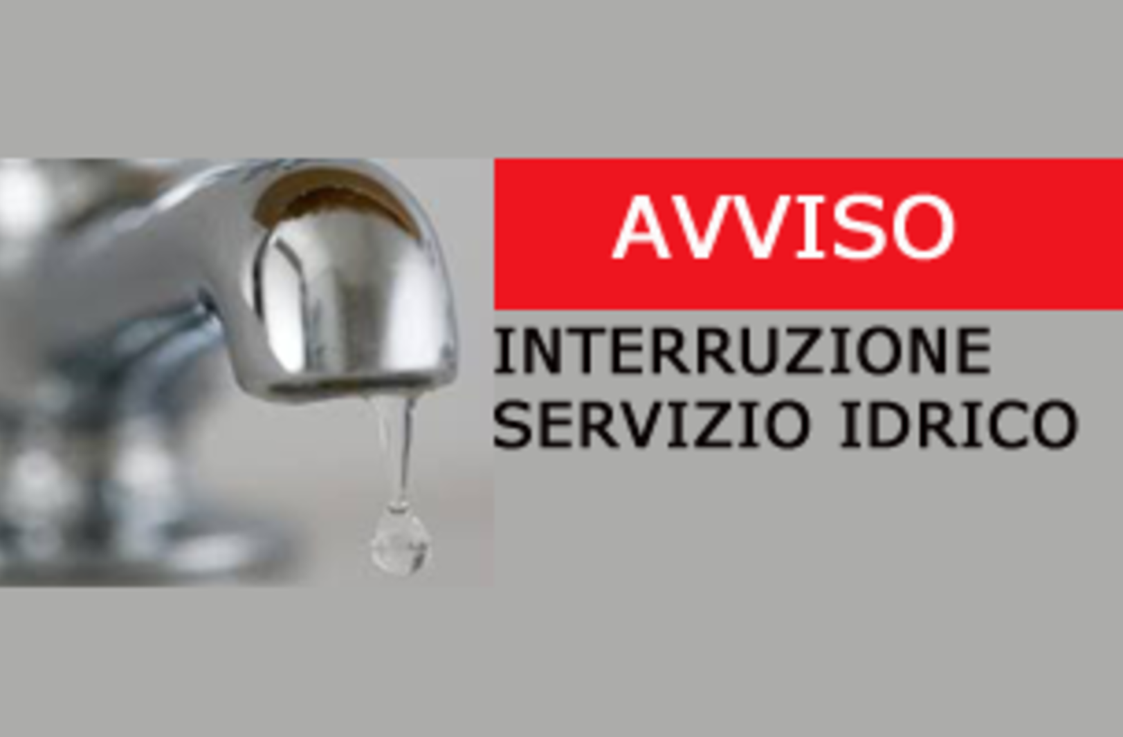 Interruzione erogazione acqua